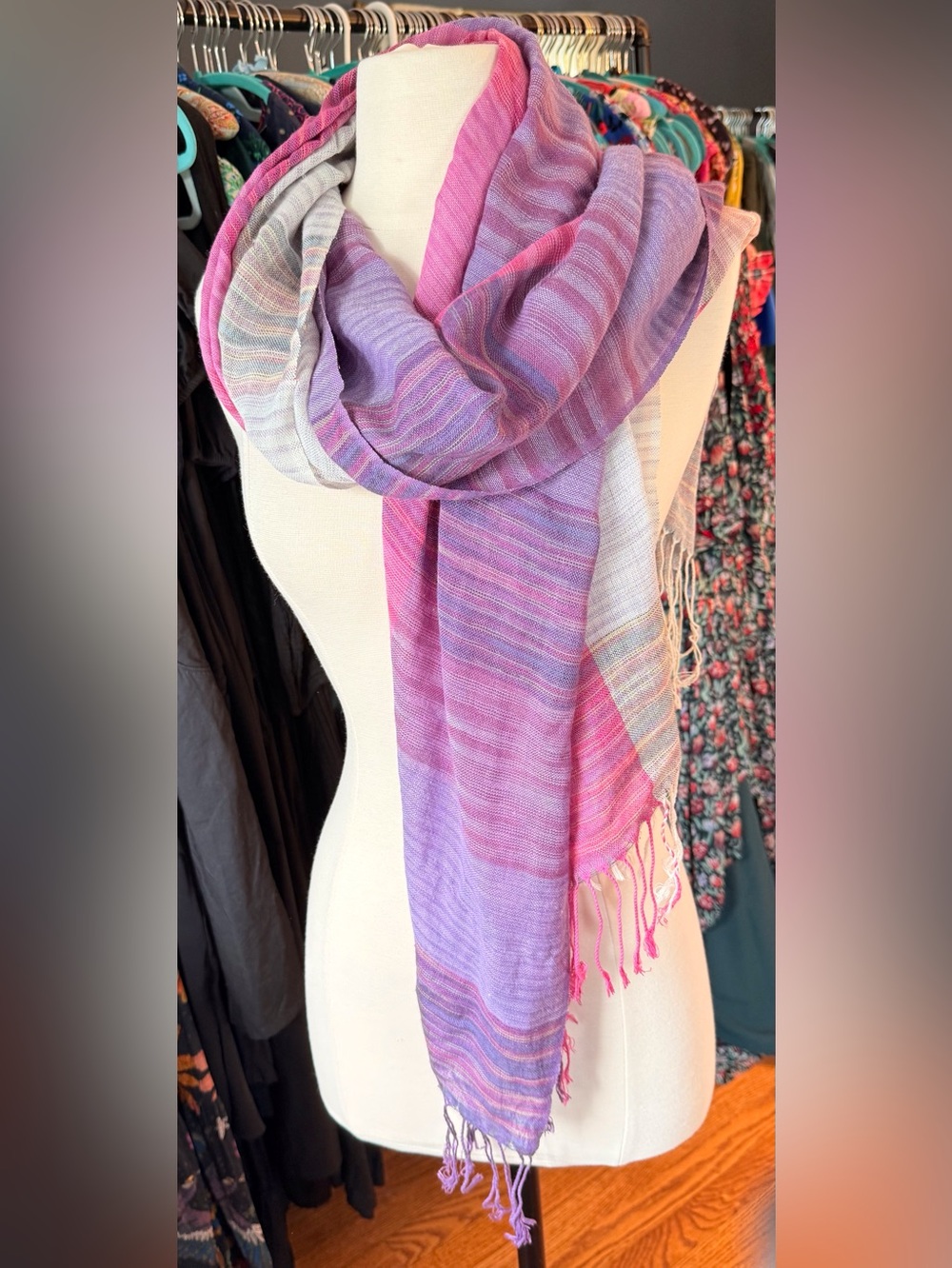 PASHMINA Silk & Cashmere Colorblock Shawl Scarf Wrap